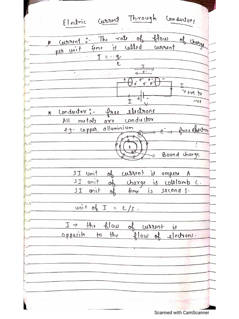 Electric Current Through Conductors | PDF