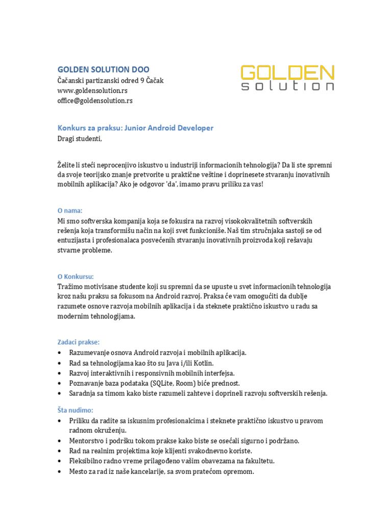 Konkurs Junior Android Developer | PDF