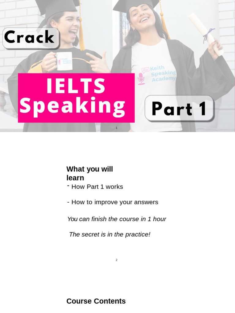 IELTS Speaking Part 1 Guide | PDF | Verb | Adjective