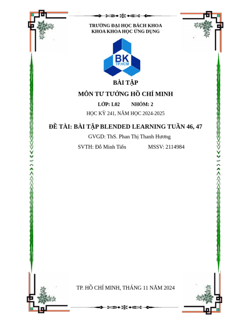 Đỗ Minh Tiến - L02 - nhóm 2 - BT Blended learning | PDF