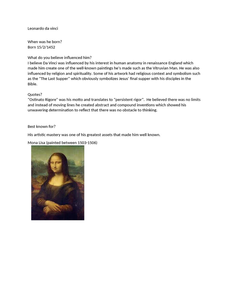 Da Vinci's 