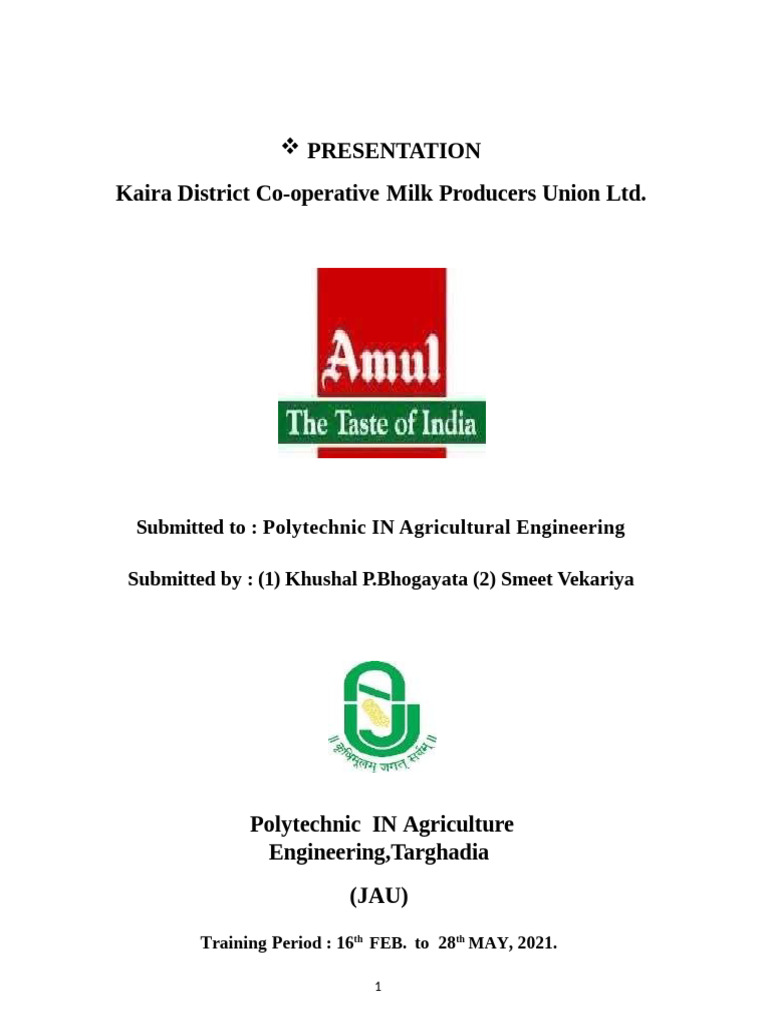 Amul Milk Processing and Powder Production | PDF | Butter | Powdered Milk