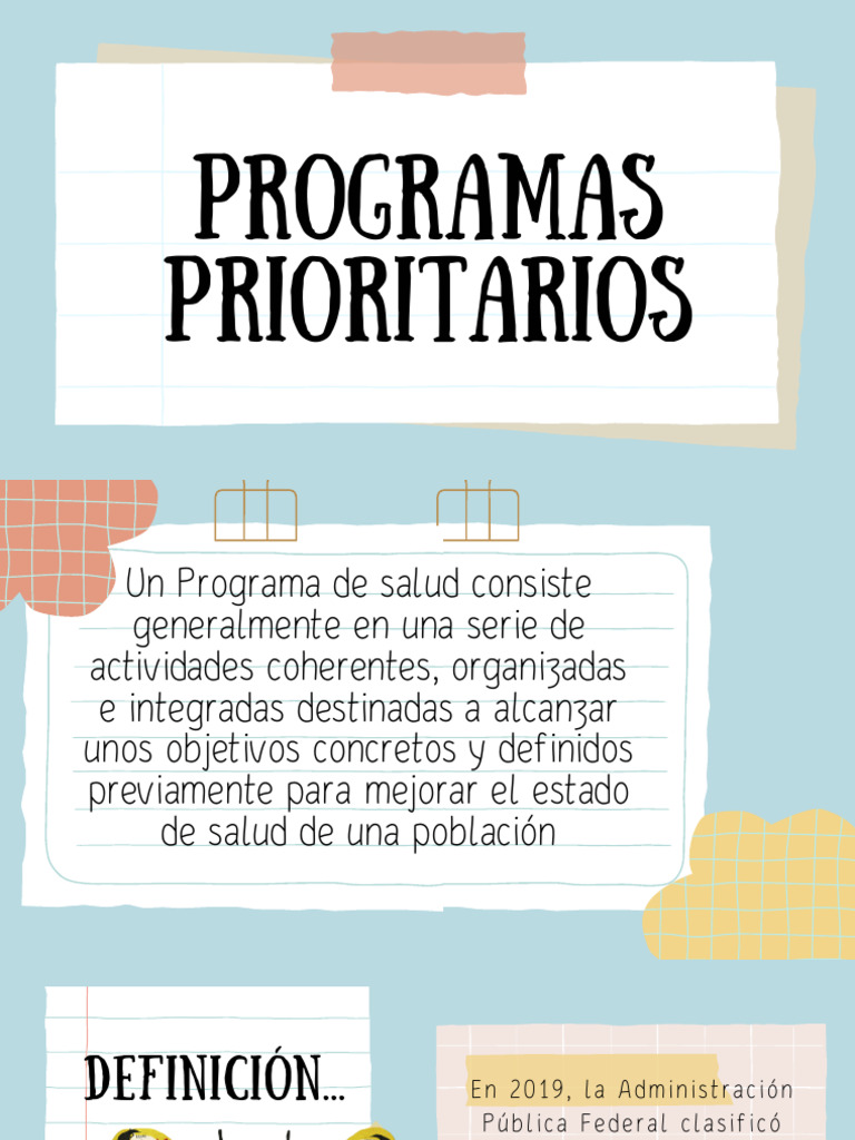 Programas Prioritarios | PDF | Asistencia sanitaria preventiva | Cáncer