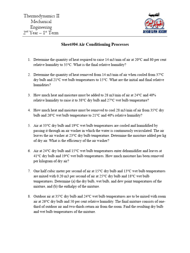 Air Conditioning Heat Calculations Guide | PDF | Humidity | Heat
