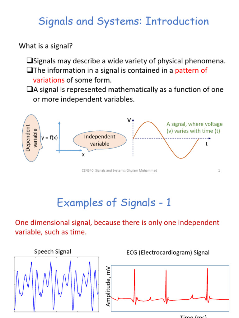 Cen340 - Chapter 1 - Signals and Systems | PDF | Discrete Time And ...