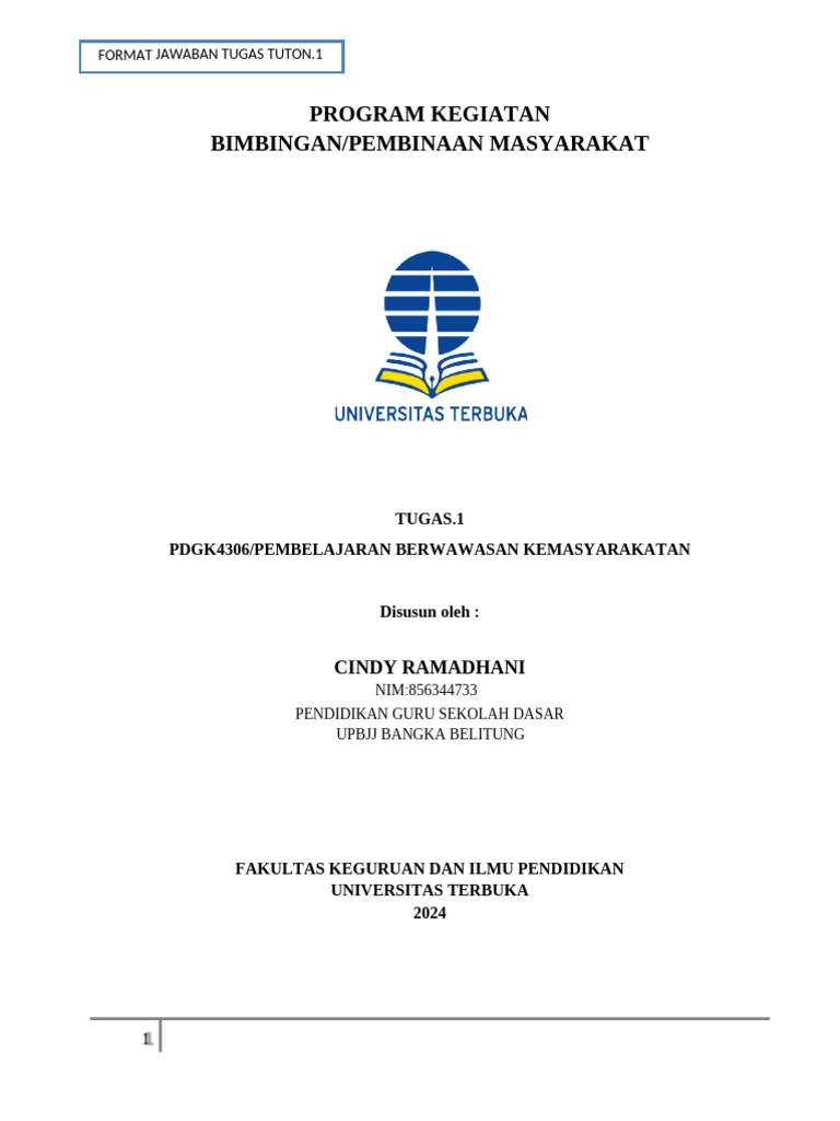 Rancangan Program Pembinaan Masyarakat | PDF