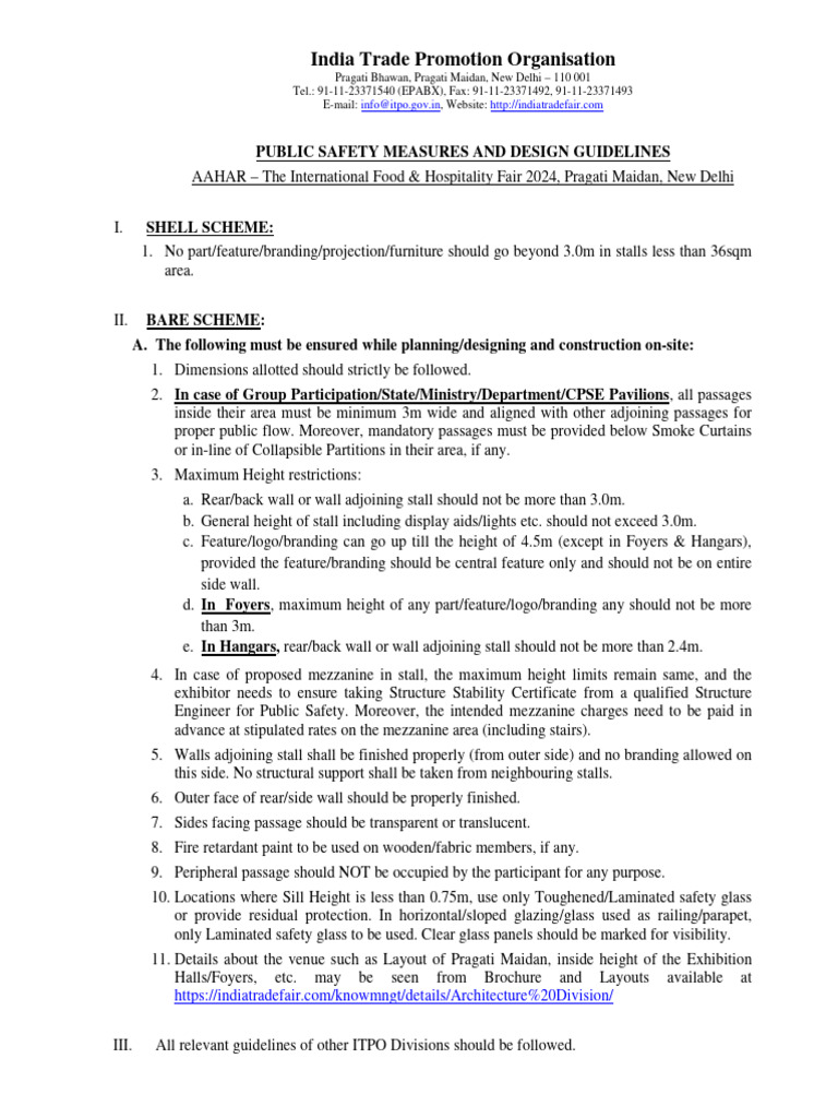 AAHAR 2024 Safety Design Guidelines | PDF