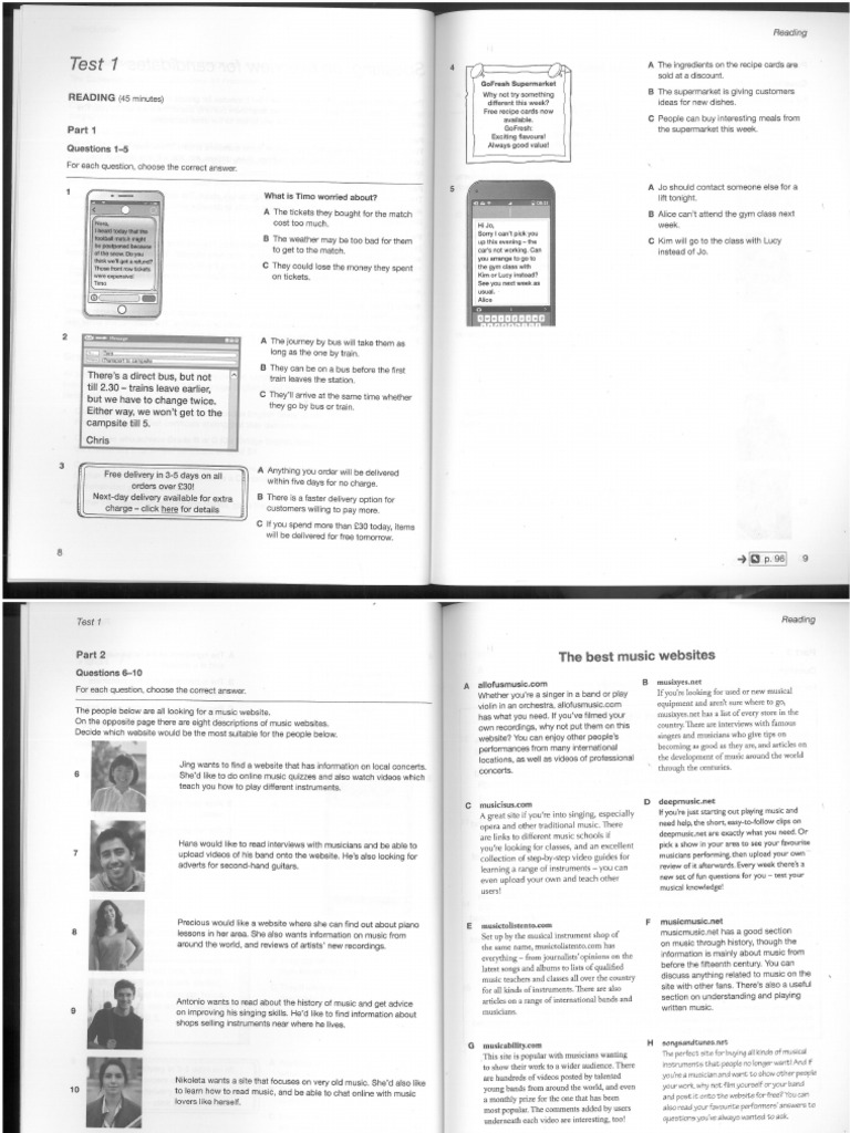 Test 1. B1 Preliminary 2 | PDF