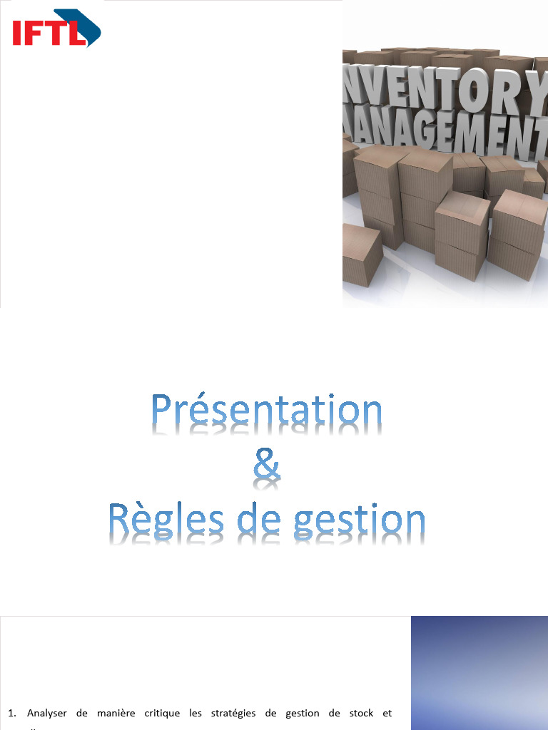 Optimisation de la Gestion de Stock | PDF | Inventaire | Stockage de l ...