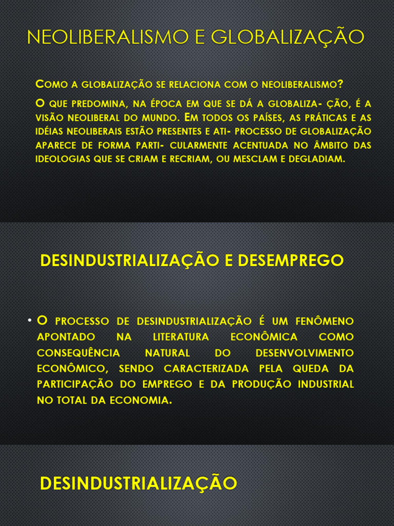 Neoliberalismo e Globalização: Impactos Econômicos | PDF | Globalização ...