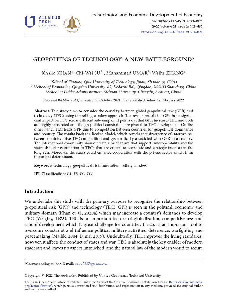 Geopolitics of Technology A Nues Battleground | PDF | Bootstrapping ...