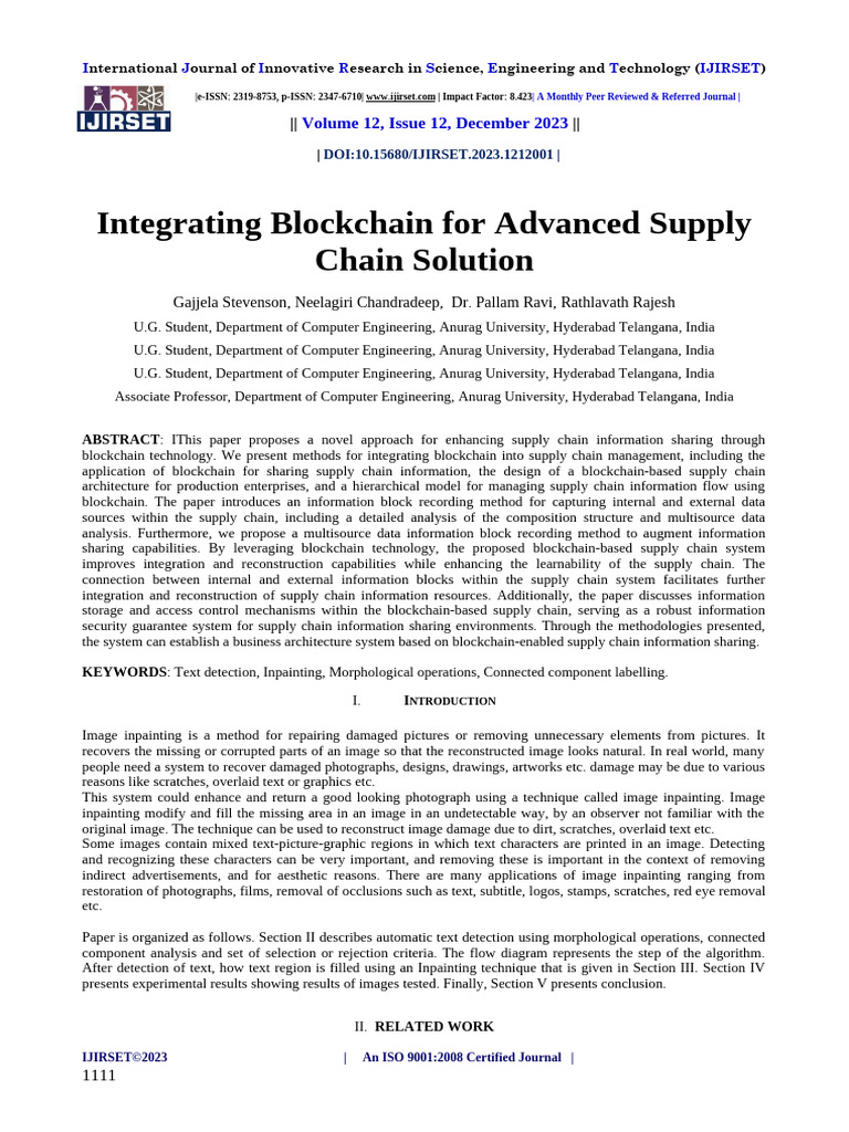 Blockchain-Enhanced Supply Chain Solutions | PDF | Supply Chain