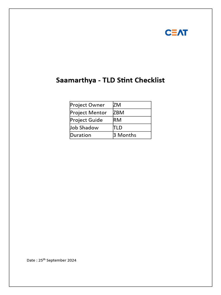 TLD Checklist | PDF | Business