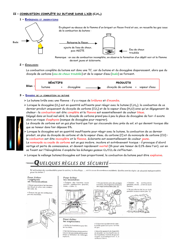 Combustion du Butane et Éthanol | PDF | La combustion | Monoxyde de carbone