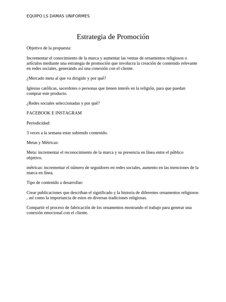 Estrategia de Promoción | PDF