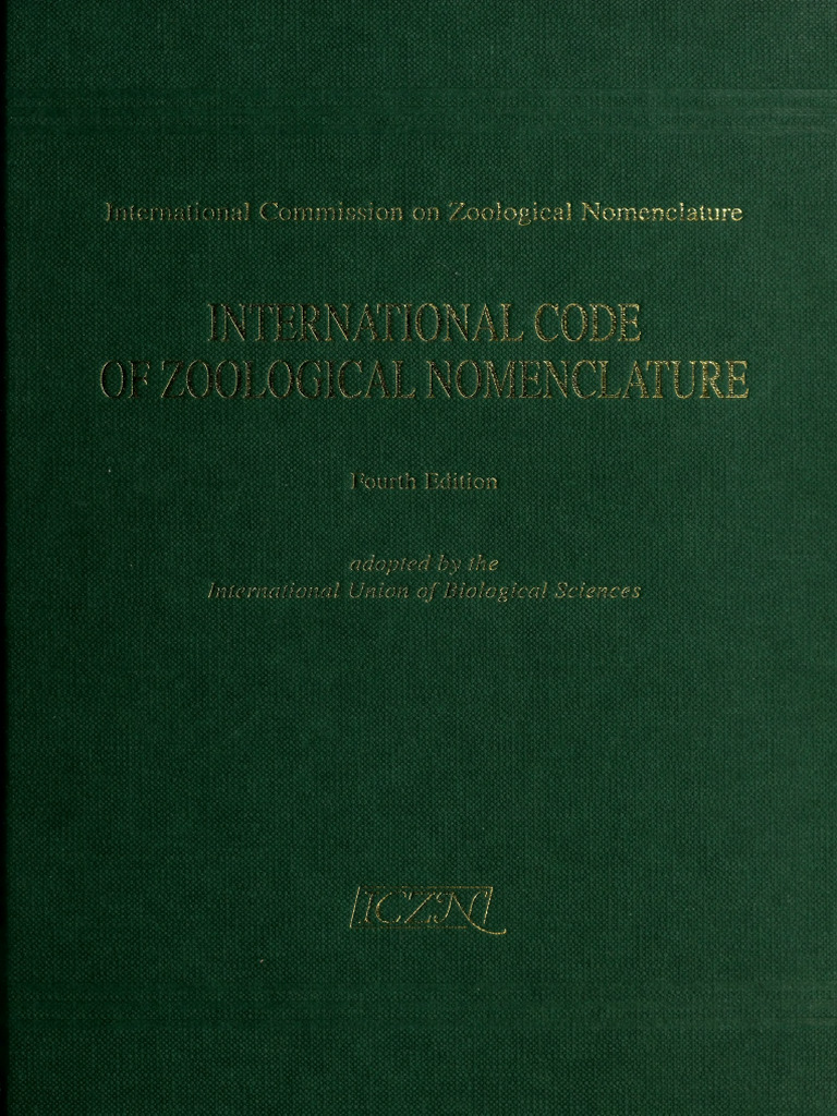 International Code of Zoological Nomenclature | PDF | Genus | Botanical ...