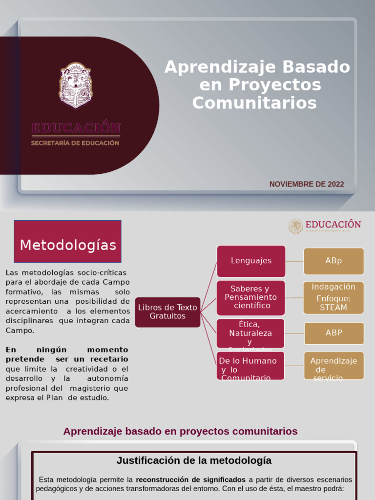 Aprendizaje Basado en Proyectos Comunitarios | PDF | Aprendizaje en ...
