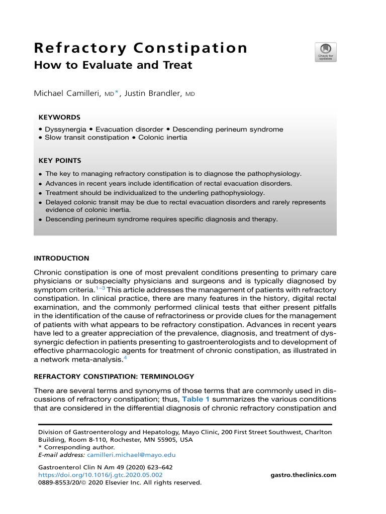 Estreñimiento Refractario Septiembre 2020 | PDF | Constipation | Rectum