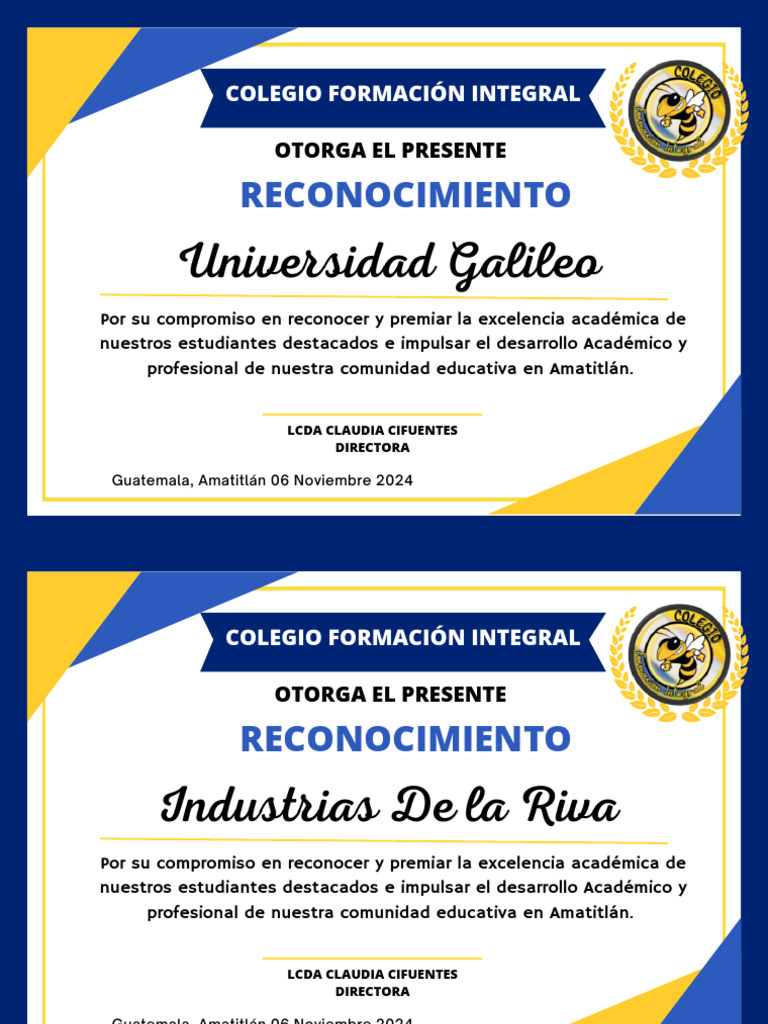 Reconocimiento a la Excelencia Académica | PDF
