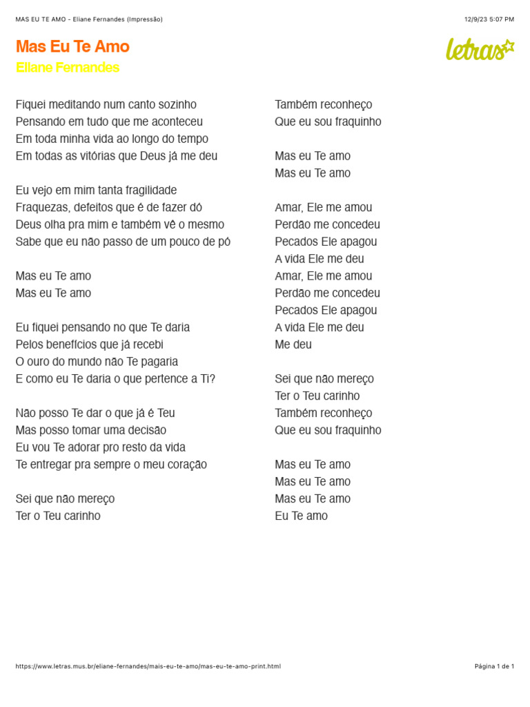 Letra da Música 