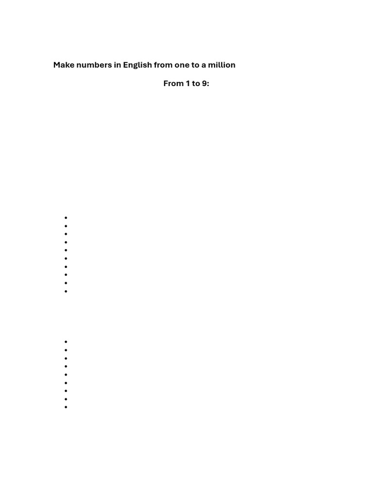 Make numbers in english pdf