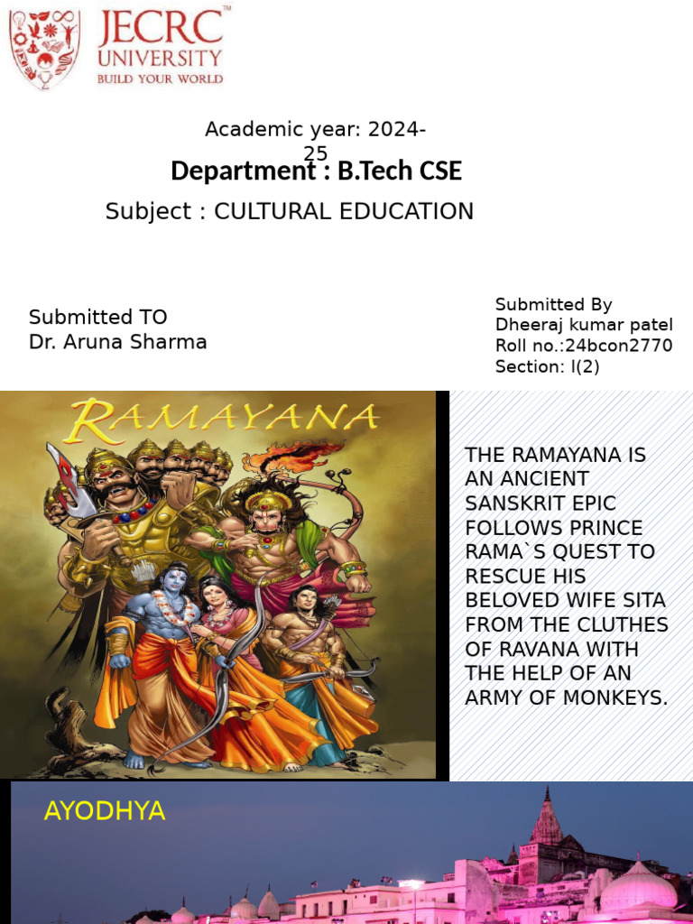 Ramayan Presentation 1 | PDF | Ramayana | Rama