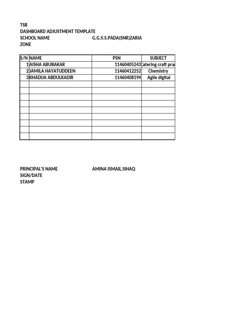 Dashboard Correction Form New | PDF