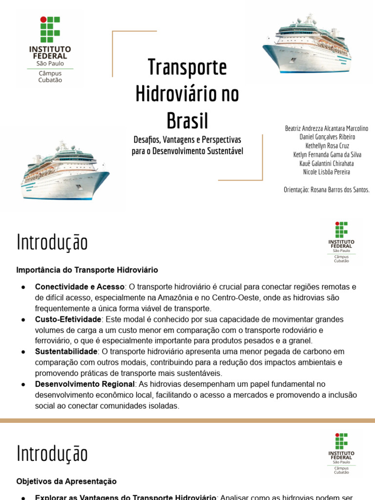 Transporte Hidroviário no Brasil: Vantagens e Desafios | PDF ...