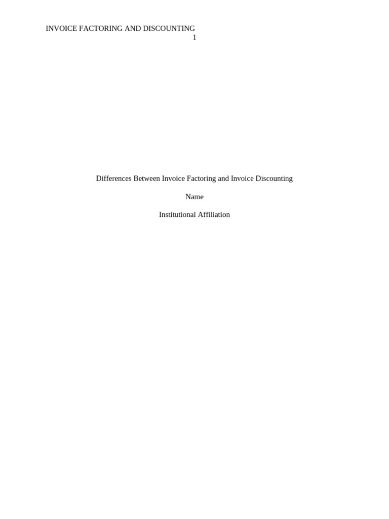 Invoice Factoring and Dicounting | PDF