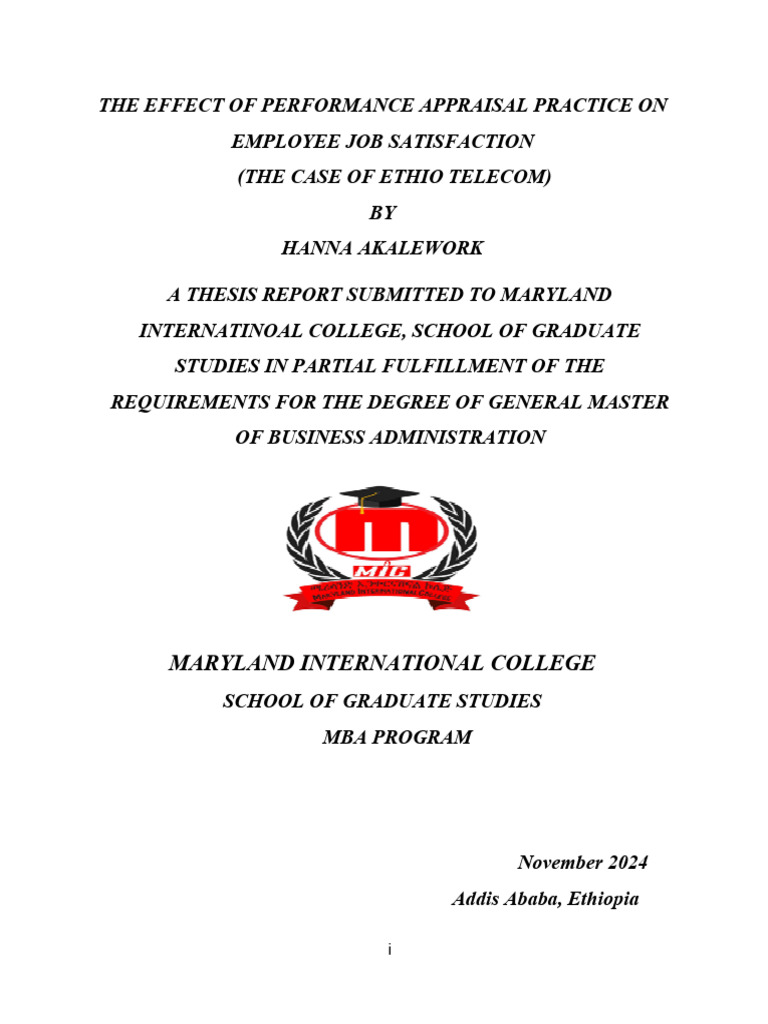 Hannas Final Research Paper Nov 10-2024@ | PDF | Performance Appraisal ...