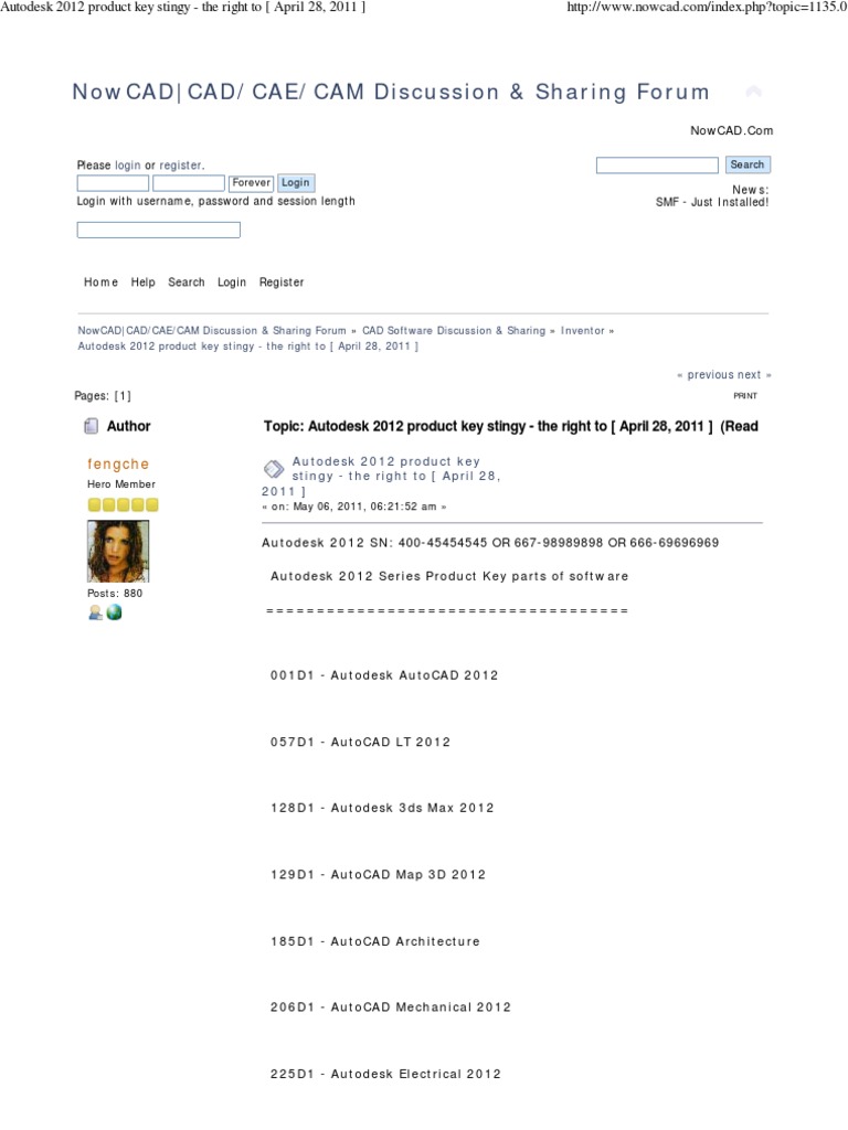 Autodesk 12 Product Key Stingy The Right To April 28 11 Autodesk Auto Cad