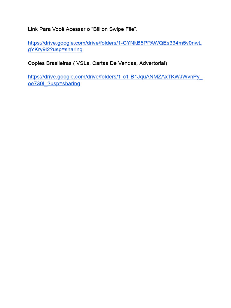 Acesso ao Billion Swipe File | PDF