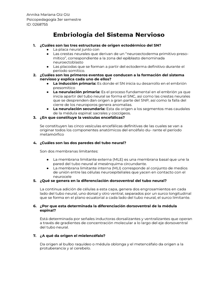 Cuestionario pdf sistema nervioso nervio