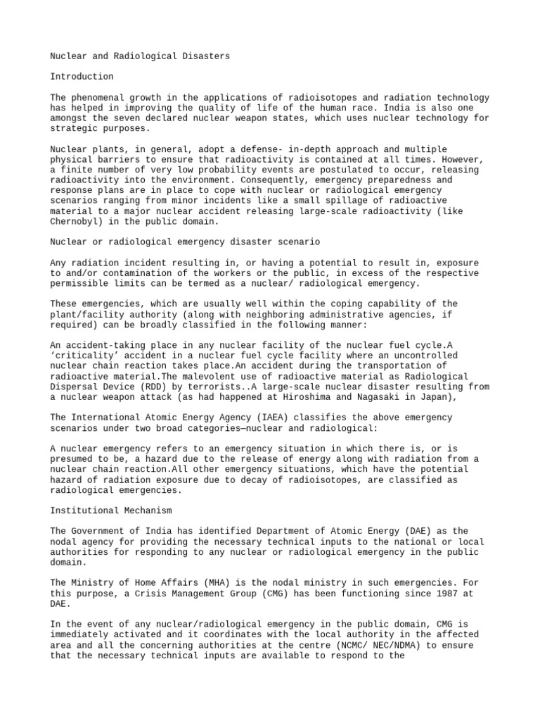 Nuclear And Pdf Nuclear And Radiation Accidents And Incidents