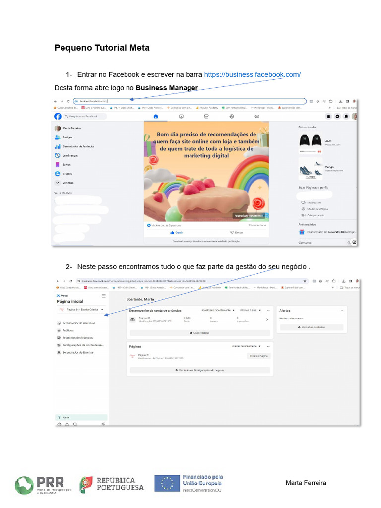 Tutorial de Gestão no Meta Business | PDF