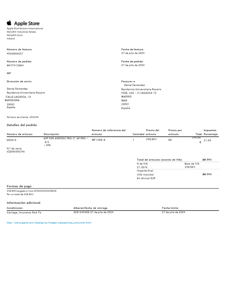 Factura apple ap pro edit pdf
