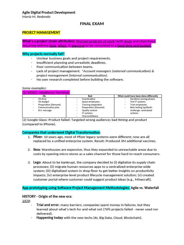 Agile Product Development - Notes | PDF | Scrum (Software Development ...