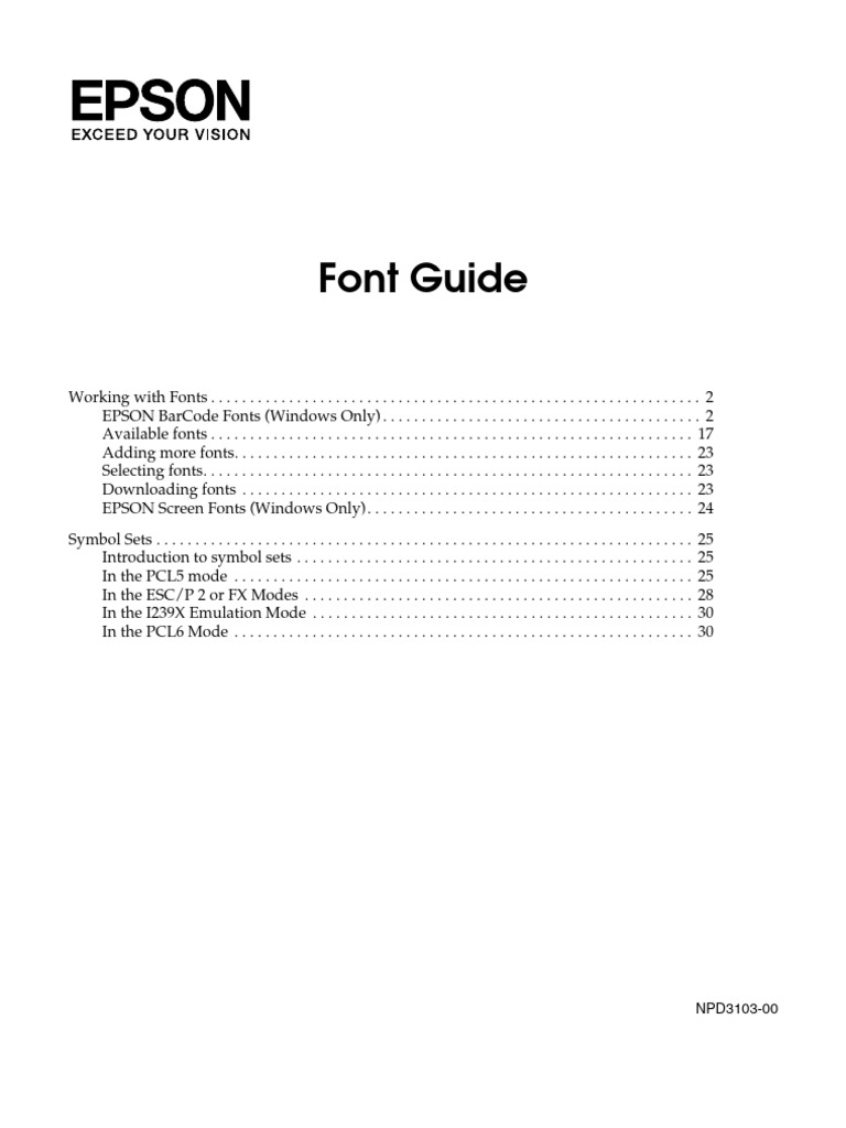 EPSON BarCode Fonts Installation Guide | PDF | Microsoft Windows | Barcode
