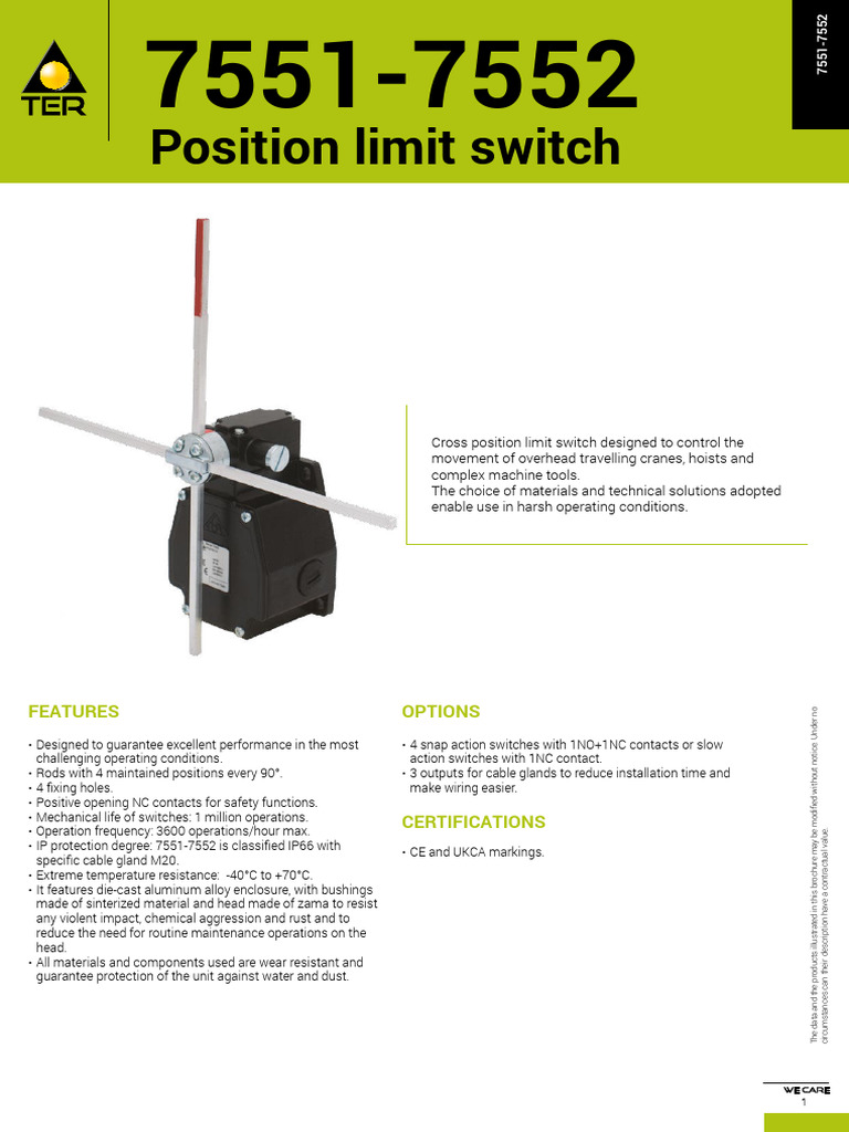 Position Limit Switch 7551-7552 Overview | PDF | Alternating Current ...
