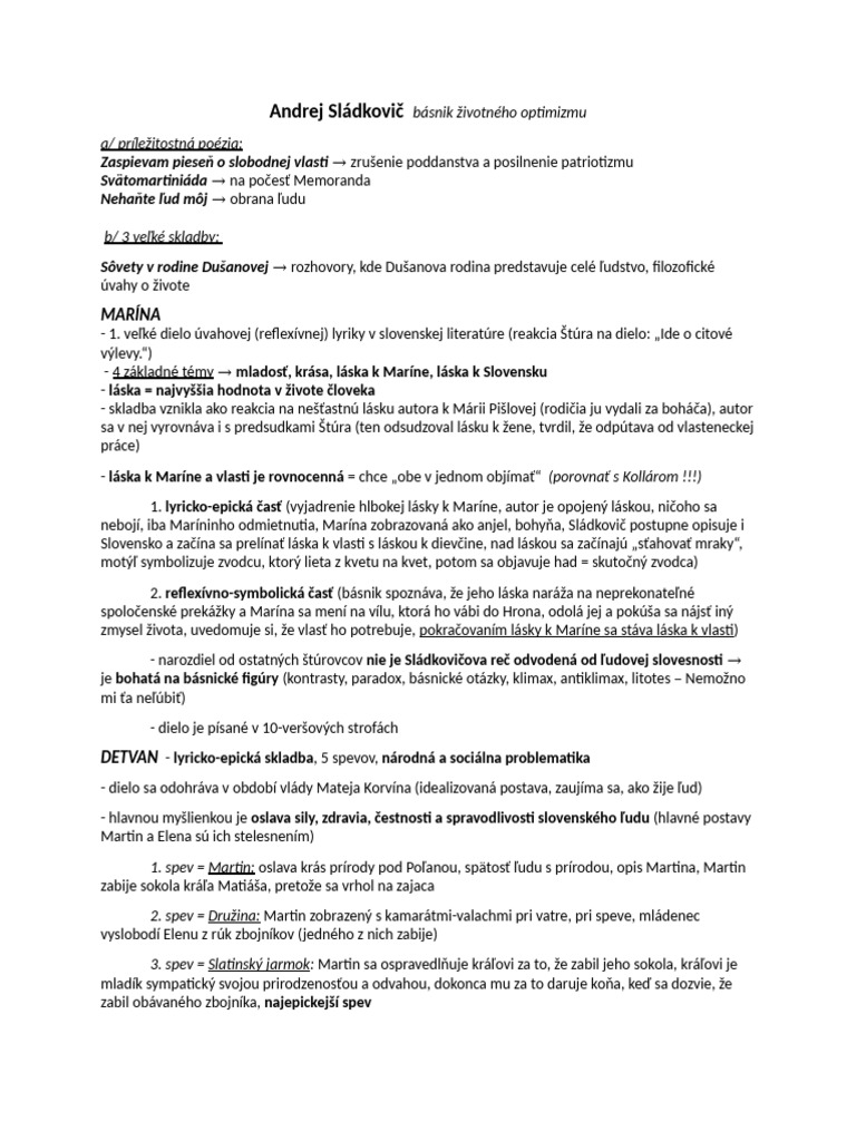 Andrej Sládkovič PL | PDF