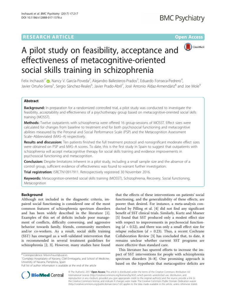 A Pilot Study On Feasibility, Acceptance and Effectiveness of ...