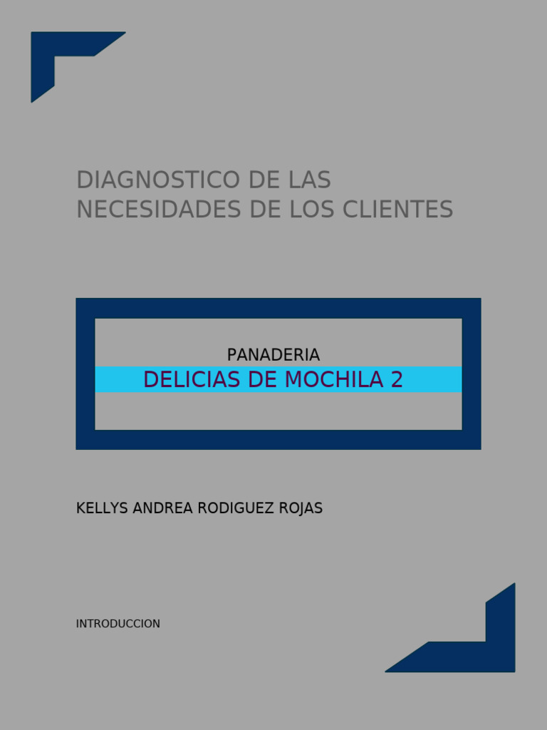 Diagnostico de Las Necesidades de Los Clientes | PDF | Panes | Servicio ...