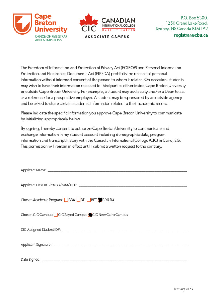 Consent Form for Information Release | PDF