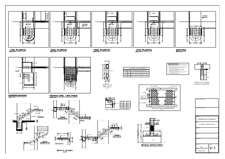 Planos de Estructura para Vivienda Multifamiliar | PDF