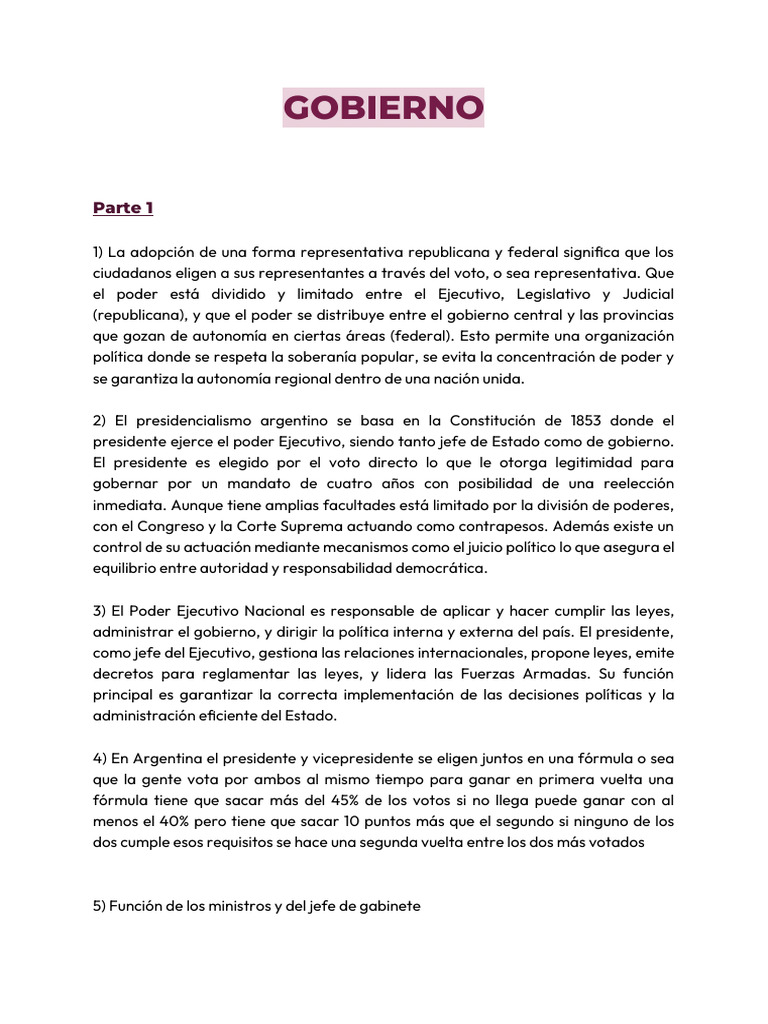 GOBIERNO | PDF | Ejecutivo (gobierno) | Presidentes de los Estados Unidos