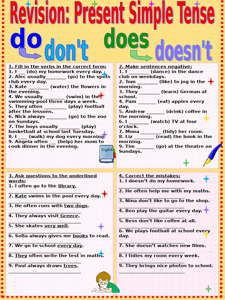 English Verb Exercises and Answers | PDF | Linguistics | Linguistic ...