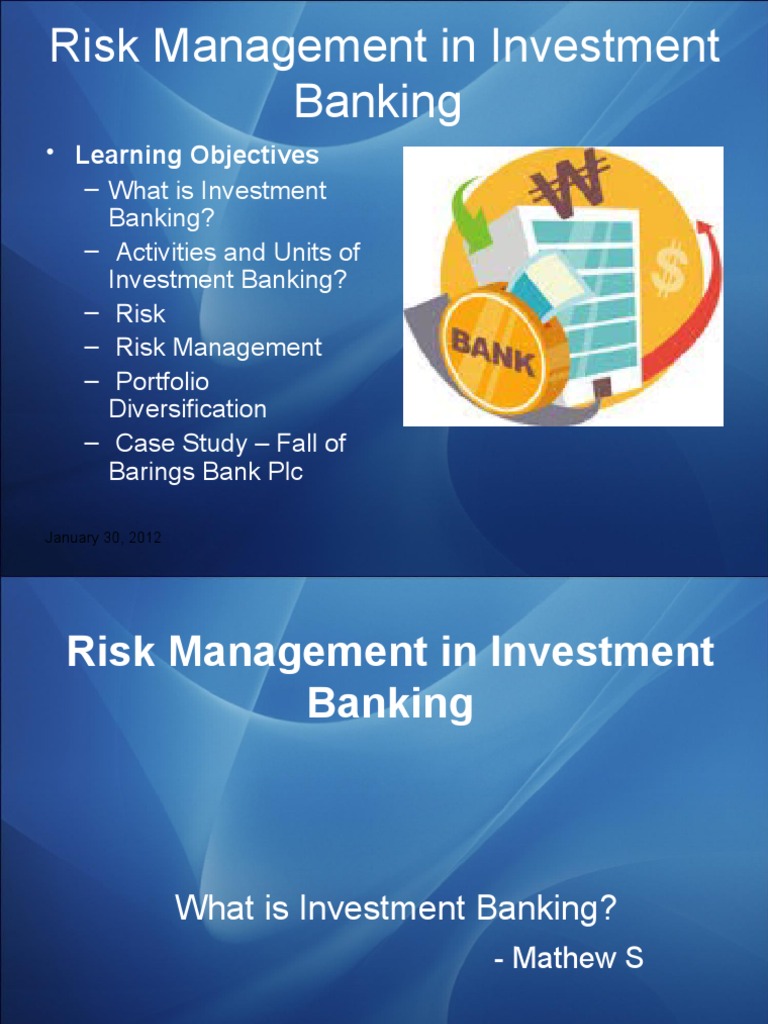 Risk Management in Investment Banking | PDF | Financial Risk ...