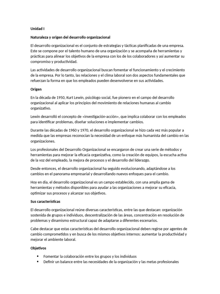Desarrollo Organizacional Guia 1 | PDF | Business | Aprendizaje