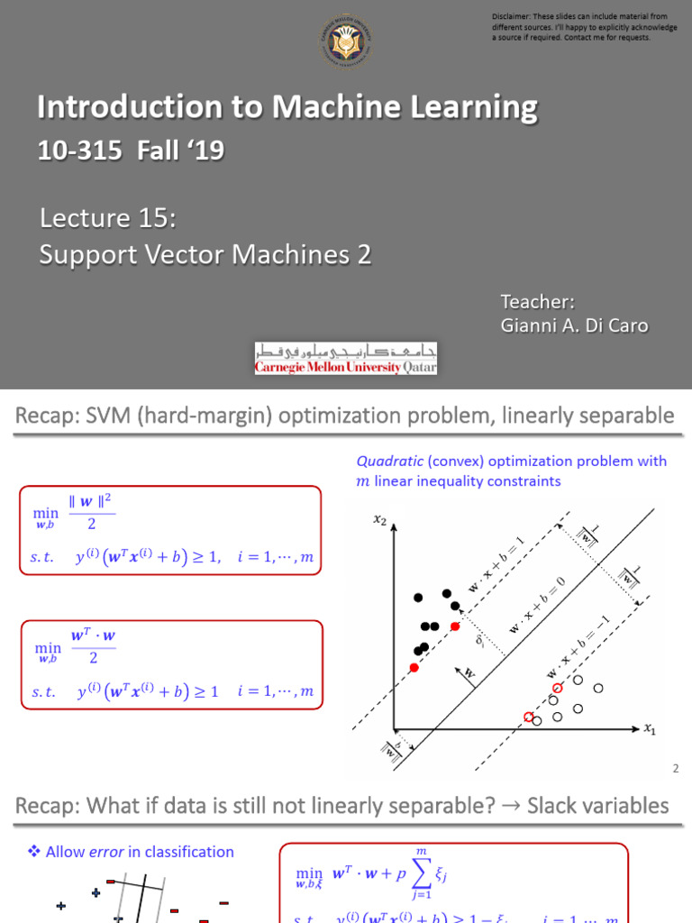 315 F19 15 SVM 2 | PDF | Numerical Analysis | Analysis