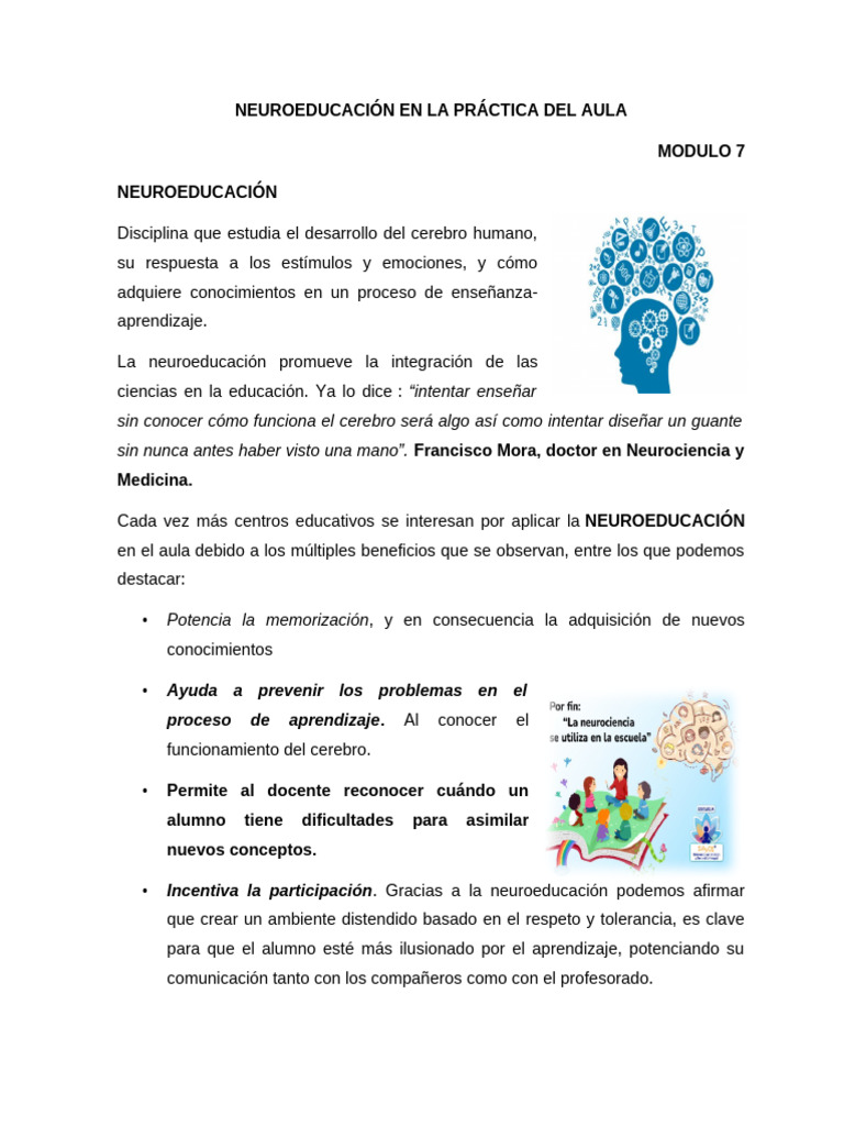 Neuroeducación: Clave en el Aula | PDF | Aprendizaje | Enseñando